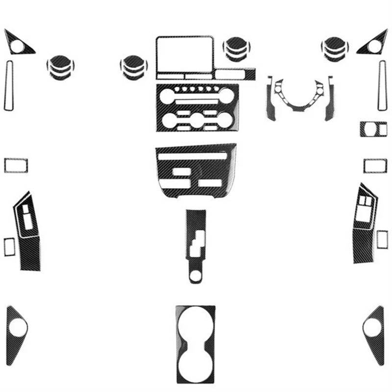 Schalttafelabdeckung Trims Für Nissan Für GTR R35 2008-2016 Carbon Faser Aufkleber Auto Innen Zubehör Panel Schutz Rahmen Trim Aufkleber(RHD Black) von PaCsci