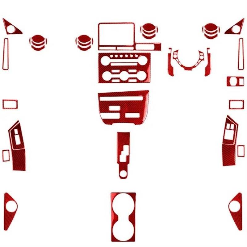 Schalttafelabdeckung Trims Für Nissan Für GTR R35 2008-2016 Carbon Faser Aufkleber Auto Innen Zubehör Panel Schutz Rahmen Trim Aufkleber(RHD red) von PaCsci