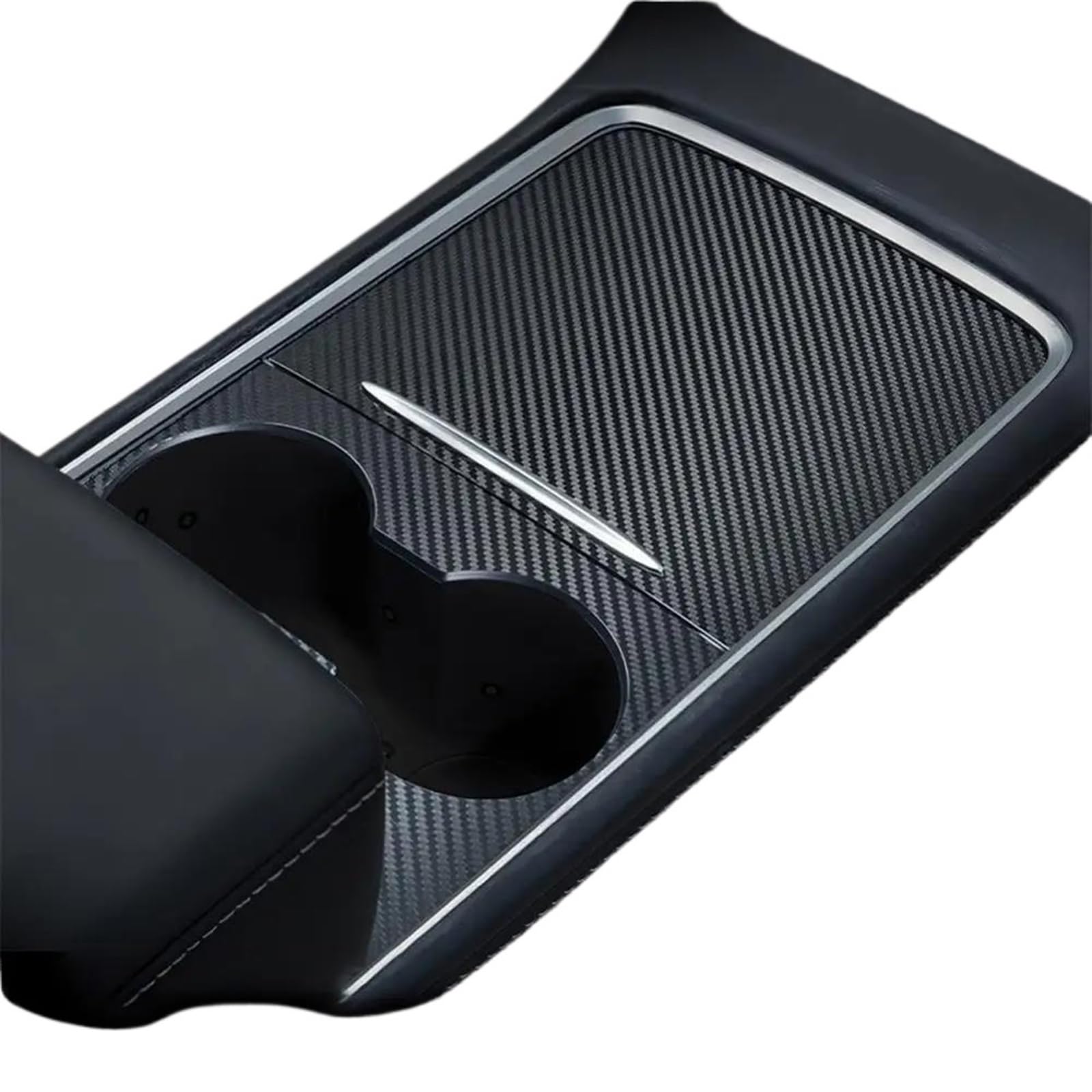 Schalttafelabdeckung Trims Für Tesla Für Model Y/3 2021-2023 Center Console Panel Aufkleber Holzmaserung Film Carbon Zentrale Steuerung Abdeckung Panel Schutz Rahmen Trim Aufkleber(Carbon Fiber) von PaCsci