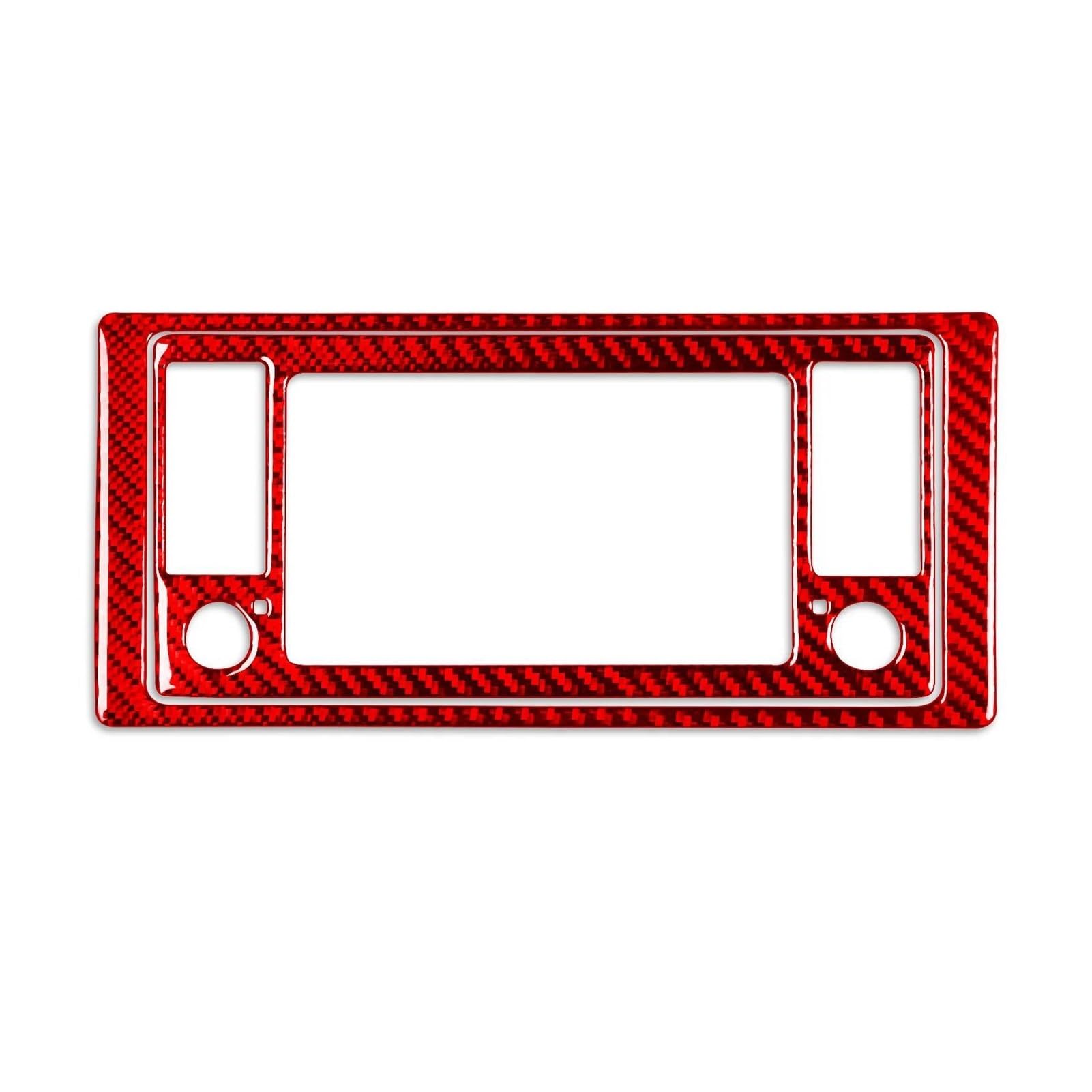 Schalttafelabdeckung Trims Für X5 E53 2000-2006 Carbon Faser Aufkleber Radio CD Bedienfeld Anzug Dekorative Streifen Panel Schutz Rahmen Trim Aufkleber(Red) von PaCsci