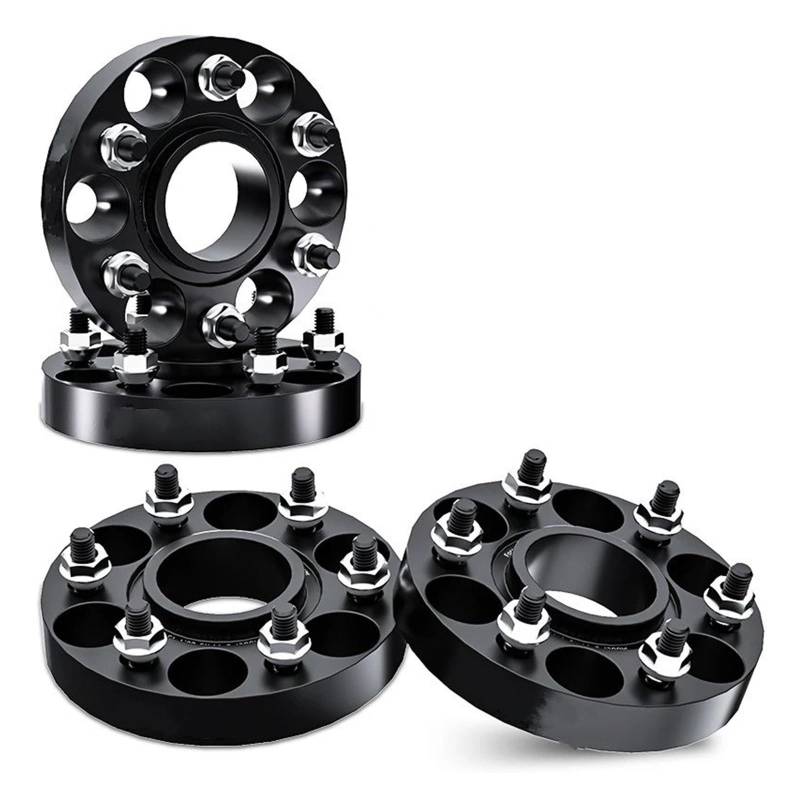 Spurverbreiterungen Für Nissan Patrol Y61 1997-2023 6x139,7 110,1mm M12x1,25 Hub Centric Schwarz Geschmiedet Rad Spacer Flansch Platte 25/30/35/38/50mm 2/4 Stücke Flansch-Radnaben-Distanzstück(4pcs 25 von PaCsci