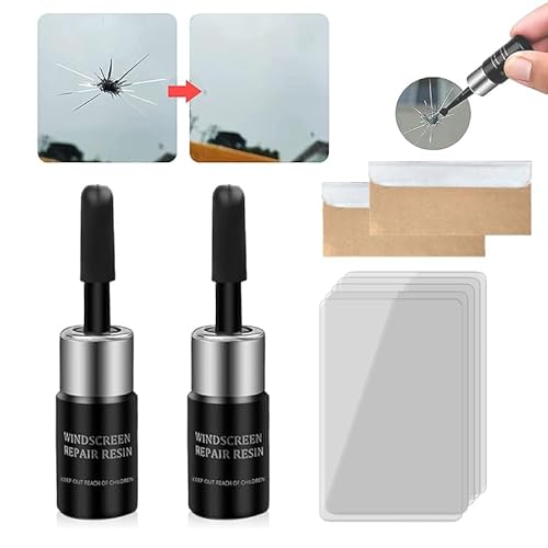 2 Pieces Repair Kit Windscreen Car Windshield Repair Kit Glass Repair Liquid Windscreen Repair Kit Tool Windscreen Repair Kit Tool Car Windshield Repair Kit Car Glass Nano Repair Fluid， for Cracks von PacuM