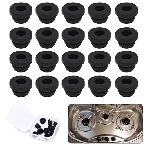 20pcs Topfträgergummis Gummidurchführungen Rubber feet Compatible Gummifüße Wohnmobil Gasherd Topfträgergummis，for pot Supports with 5 mm Rods from Dometic, Smev and Thetford(mit transparenter Box) von PacuM