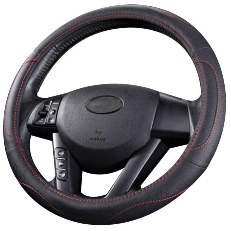 Pahajim Lenkradbezug Auto Lenkradhülle Microfiber Leder Steering Wheel Cover Universal rutschfest Lenkrad Bezug 38cm Lenkradschutz für LKW/Auto/Jeep/SUV -Schwarz von Pahajim