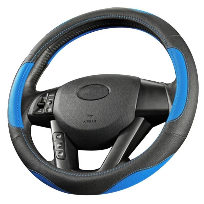 Pahajim Lenkradbezug Auto Lenkradhülle Microfiber Leder Steering Wheel Cover Universal rutschfest Lenkradhüllen 38cm Lenkradschutz für LKW/Auto/Jeep/SUV -Schwarz Blau von Pahajim