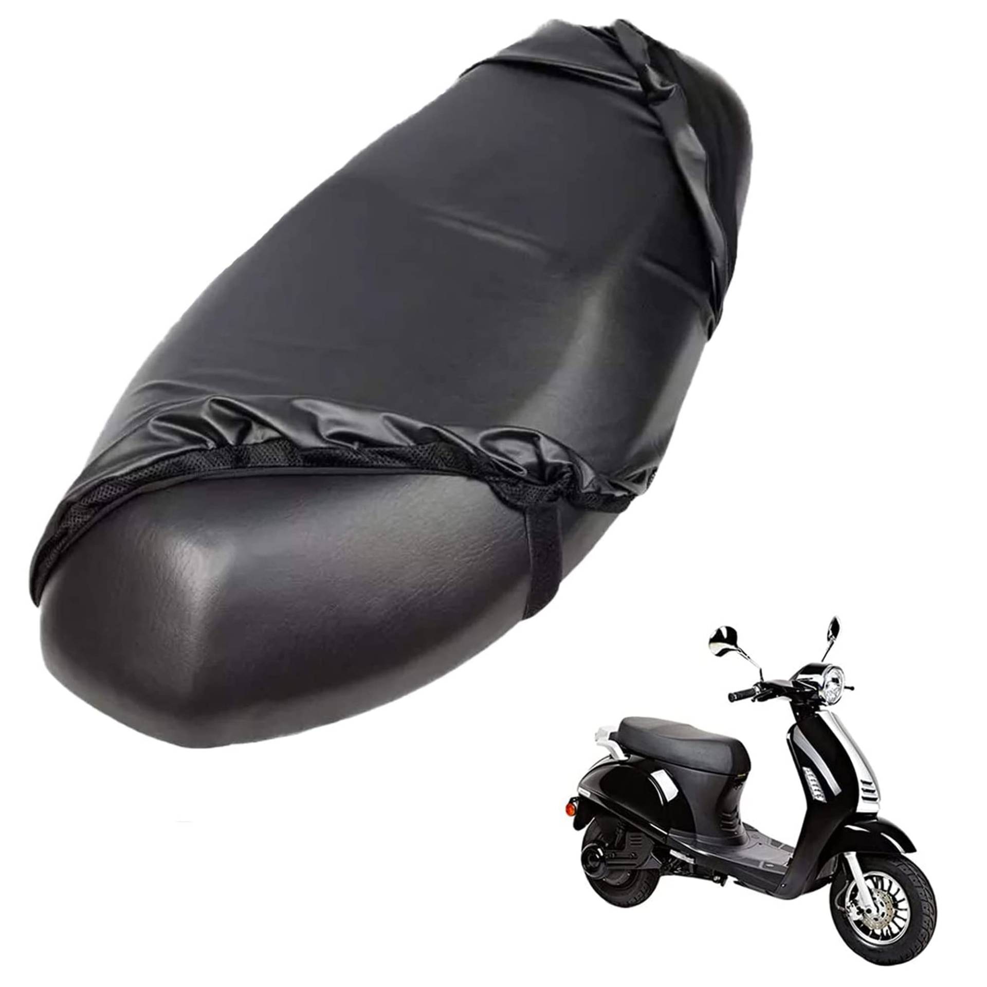 Paidaxin Motorrad Sitzbankabdeckung Moped Sitzbezug Roller Sitzbezug Cover Universelles Wasserdichtes PU Leder Sitzbezug Beflockungsmaterial mit Gummiband geeignet für Motorräder und Elektrofahrzeuge von Paidaxin