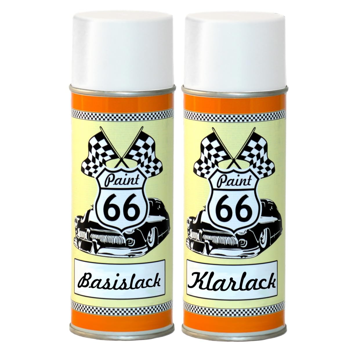 Paint 66 Autolack für Ford 7VTAWWA Frost Weiss Kfz-Lack Set 400ml Sprühdose + 400ml Klarlack von Paint 66