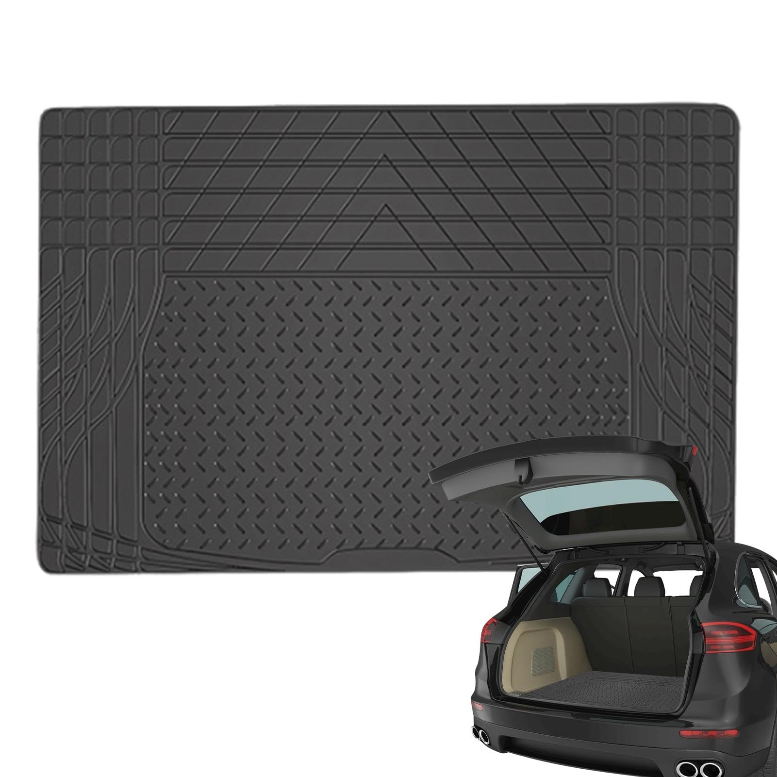 Palaufr Cargo Liner für SUV, Kofferraummatte,Zuschneidbare Auto-Cargo-Liner - All-Protection Cargo Mat Liner, zuschneidbare, Wasserabweisende, rutschfeste Kofferraumauskleidung für LKW, SUV, Schwarz von Palaufr