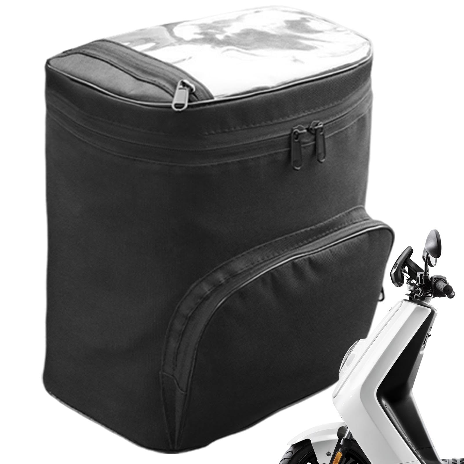 Palaufr wasserdichte Motorradtasche, Vordertasche für Elektroroller, Oxford-Stoff-Fronttasche für Roller, Multifunktionales Reitzubehör, Schwarze Fahrradtasche für Motorräder, Fahrrad von Palaufr