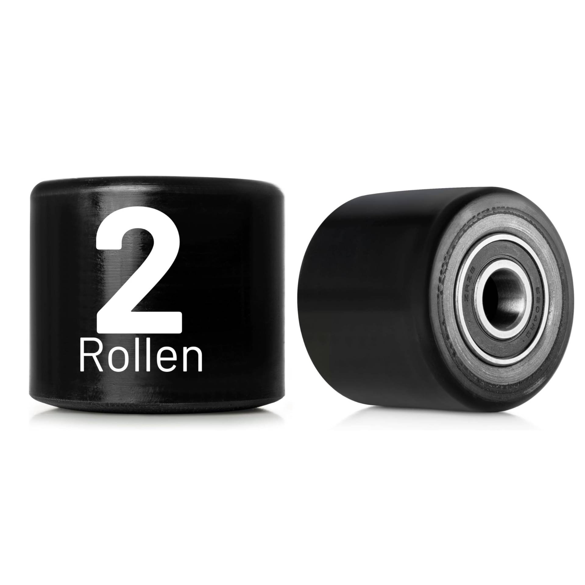 2er Lastrolle PU Laufrolle 80x70mm Rolle Hubwagen Gabelhubwagenrolle Hubwagenrolle Polyurethan schwarz von Pallit