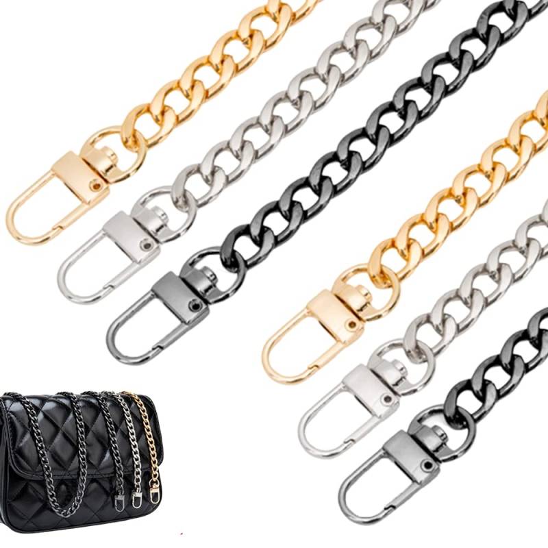 Pamtns Kette für Tasche 3 Stück Taschenkette Kettenriemen Metall Handtasche Kettengurte Ersatz Schulterriemen Kette Trageriemen Taschenkette Flachketten Geldbörse Gurte für Damen Tasche von Pamtns