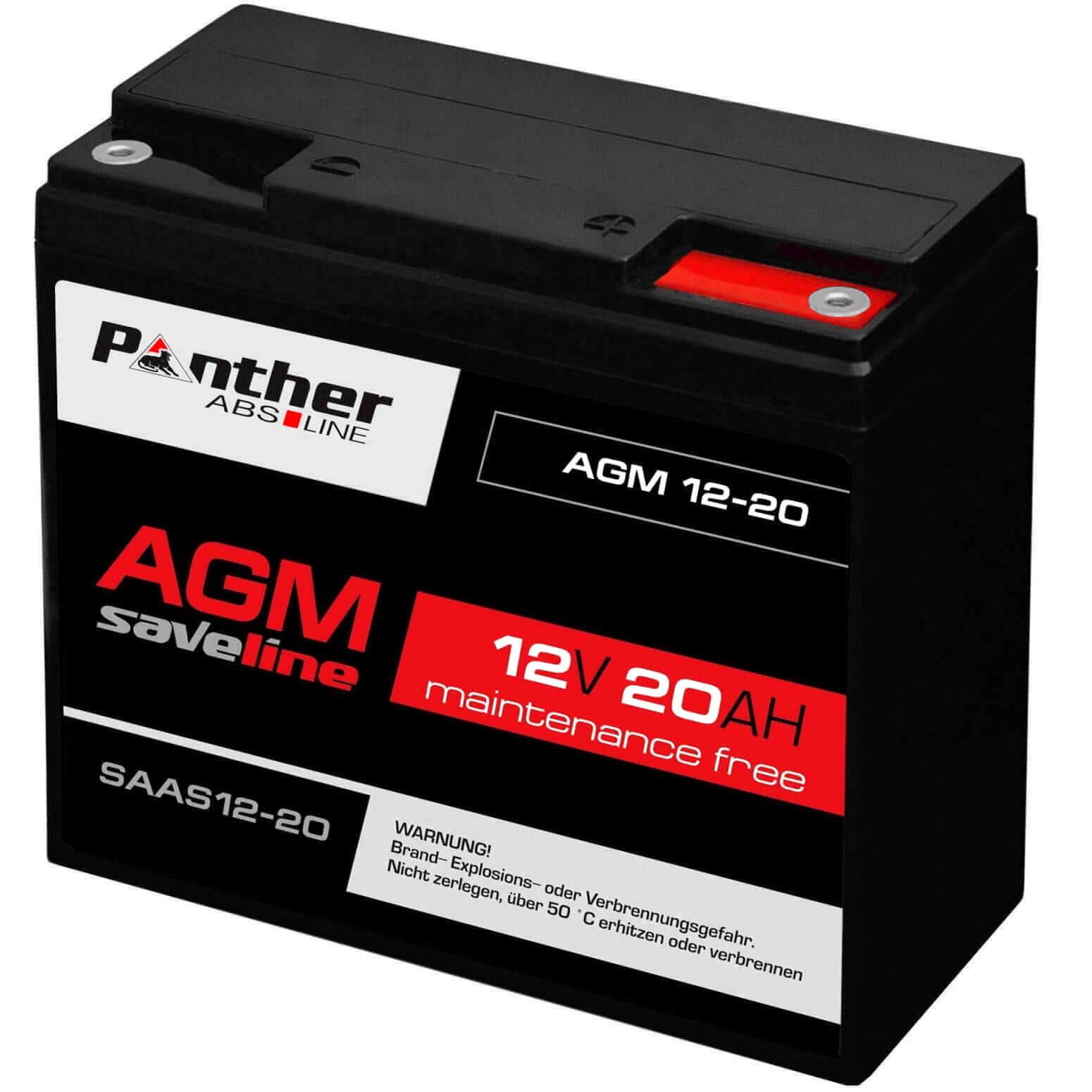 Panther Akku AGM 20Ah 12V Bleiakku USV Batterie ersetzt 17Ah 18Ah LC-RD1217P von Panther