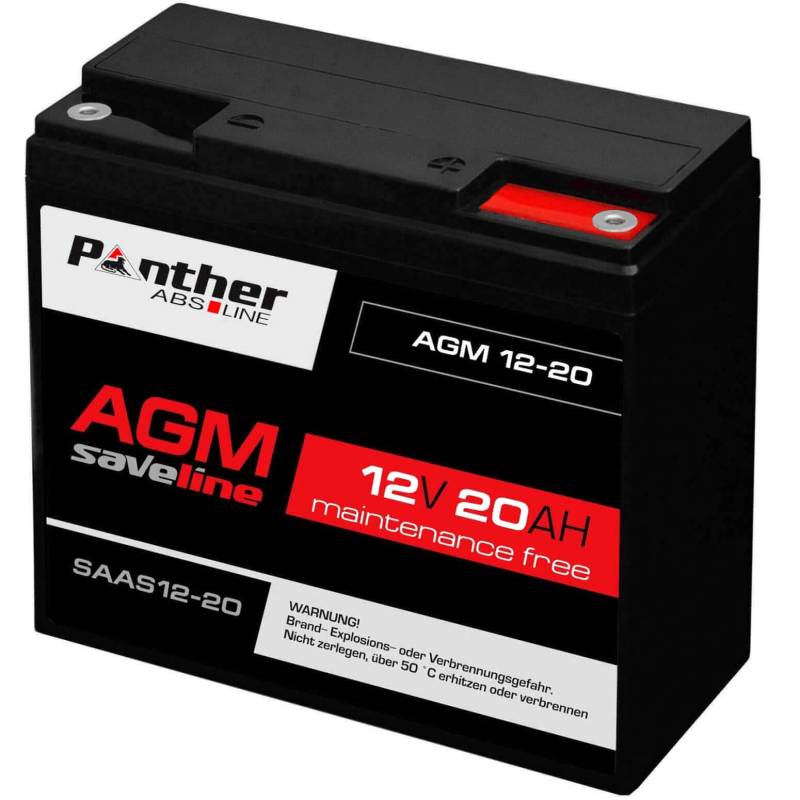 Panther Akku AGM 20Ah 12V Bleiakku USV Batterie ersetzt 17Ah 18Ah LC-RD1217P von Panther