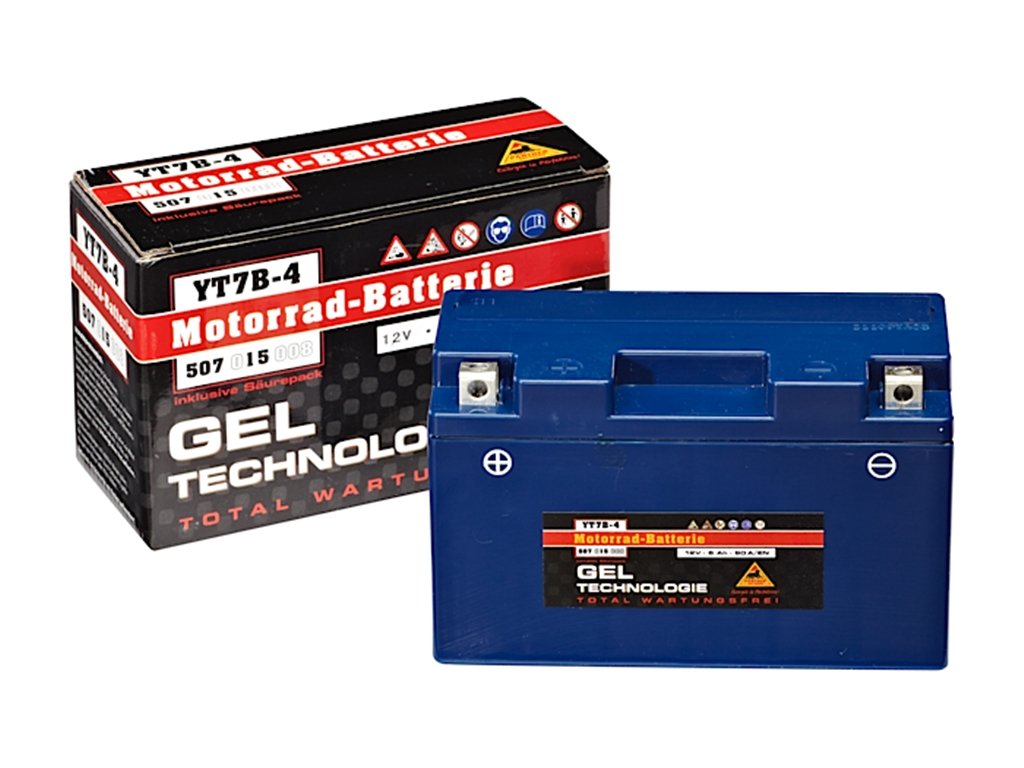 Panther GEL Batterie 12V 6Ah 80A YT7-B4 Motorradbatterie DIN 50715 Quad GT7-B4 von Panther