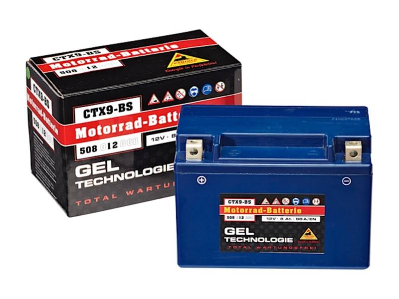 Panther GEL YTX9-BS - 12 V / 8 Ah - 80 A/EN 50812 CTX9-BS Motorradbatterie von Panther