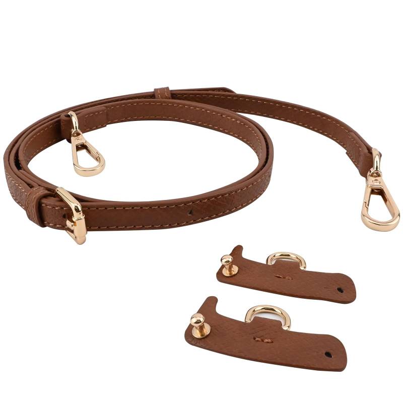 Schultergurt für Longchamp, Verstellbarer Schulterriemen für Taschen, Schulterriemen für Taschen, Schultergurt Braun für Mini Bag Straps, Schulterriemen aus Leder für Minitaschen von Parastar