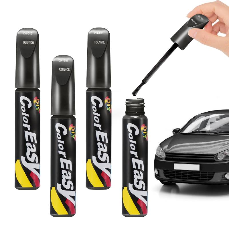 Pardofelis 4 Stück Lackstift Auto Schwarz, 12ml Auto Reparatur Lack Auto Pinsel, Auto Kratzer Reparatur Stift, Lackreparaturstift für Auto Kratzer Reparatur von Pardofelis