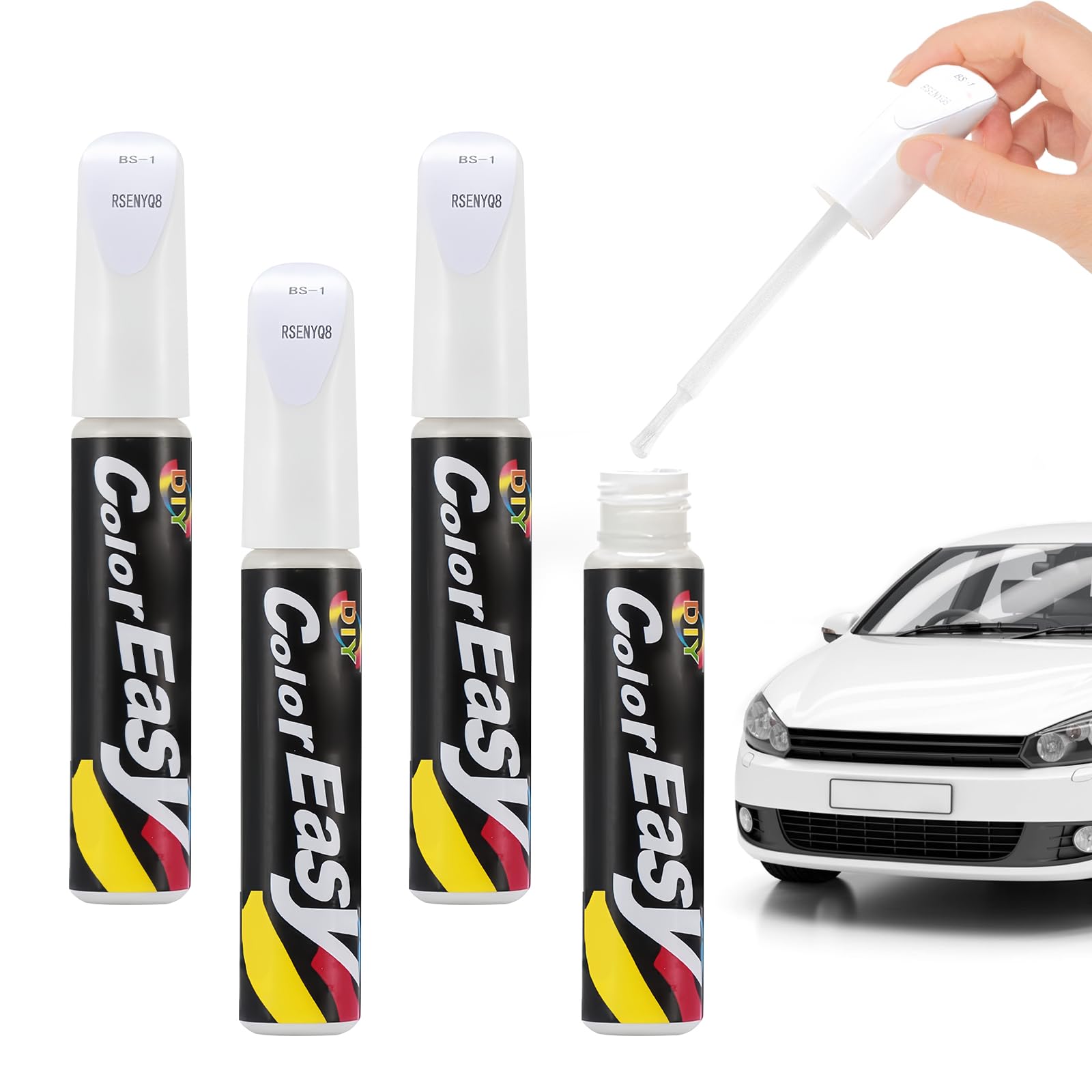 Pardofelis 4 Stück Lackstift Auto Weiß, 12ml Auto Reparatur Lack Auto Pinsel, Auto Kratzer Reparatur Stift, Autokratzer Reparaturmittel Autolack Reparatur für Autos Reparaturwerkzeug von Pardofelis