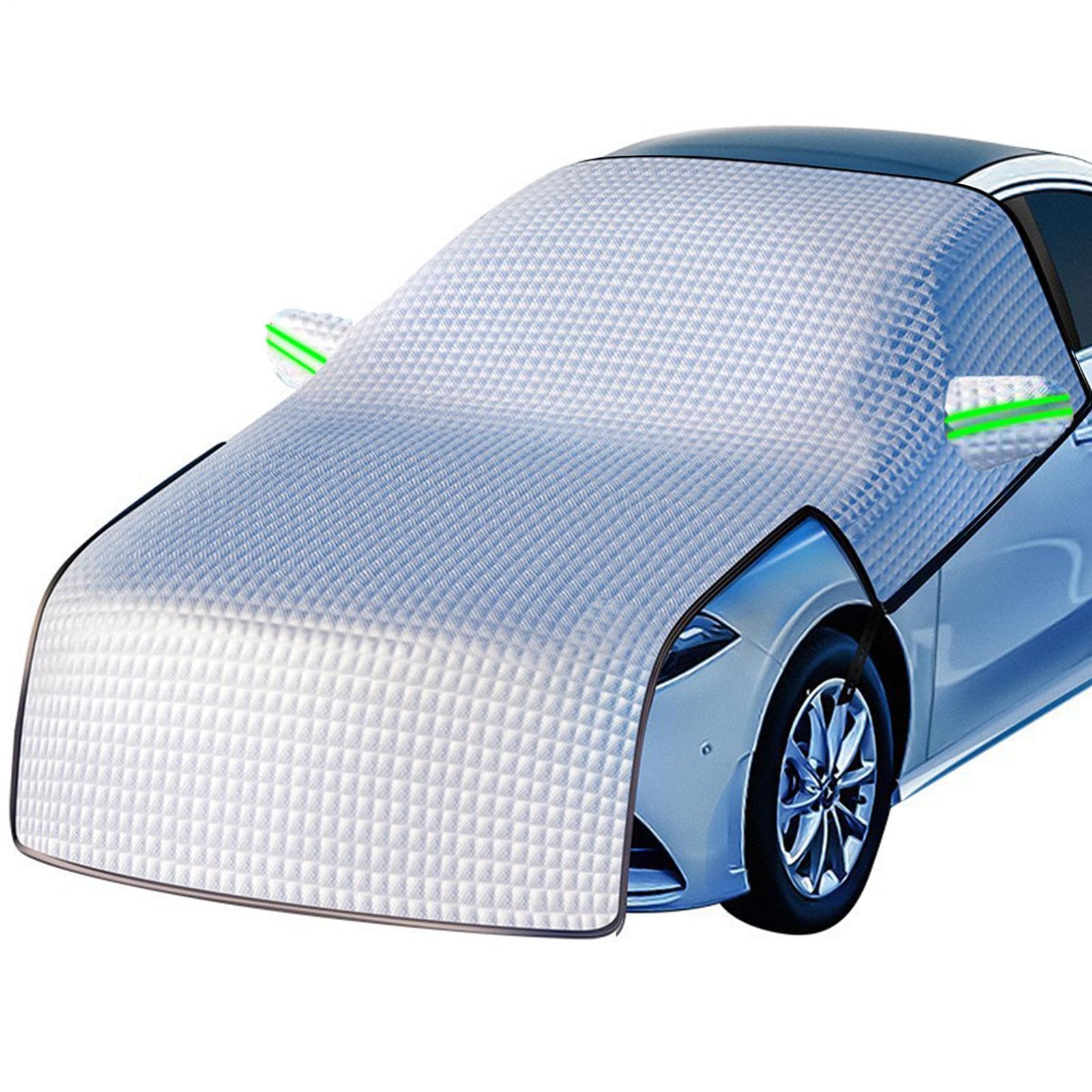 Auto-Windschutzscheiben-Abdeckung, Frost-Eis-Windschutzscheiben-Abdeckungen mit Seitenspiegel-Abdeckung, 4 Schichten Dicke, Schneeschutzabdeckungen, einfach zu bedienen für Auto, SUV, CRV, LKWs (groß, von Parfaour