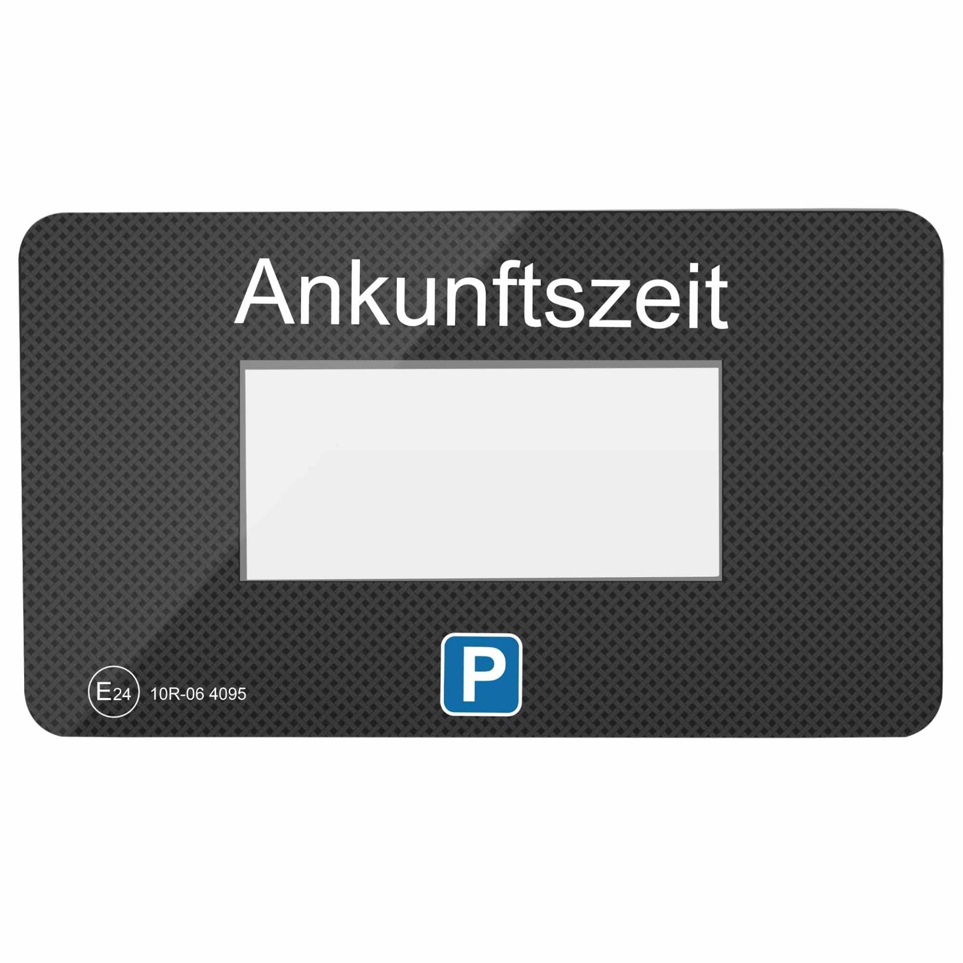 Parkwächter V1 Klebepads mit Parkscheiben-Folie für die elektronische Parkscheibe, 2 Stück, deutsch, Carbon von Parkwächter