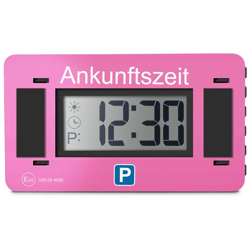 Parkwächter V2 Elektronische Parkscheibe mit Zulassung nach StVO – Digitale Parkscheibe Auto – Parkscheibe Elektrisch mit Zulassung – Automatische Parkuhr mit wechselbarer Taktung – Pink von Parkwächter