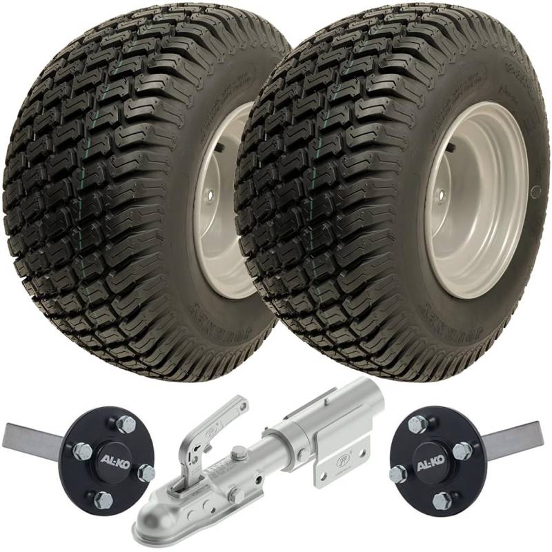 18 x 8,50-8 ATV Anhänger-Kit P332 Räder ALKO Nabe & Achsstummel Schwenkkupplung 750 kg von Parnells