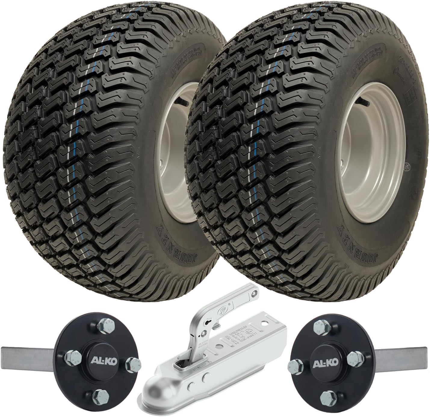 20x10.00-8 ATV Anhänger-Kit P332 Grasräder ALKO Nabe & Achsstummel Anhängerkupplung 750 kg von Parnells