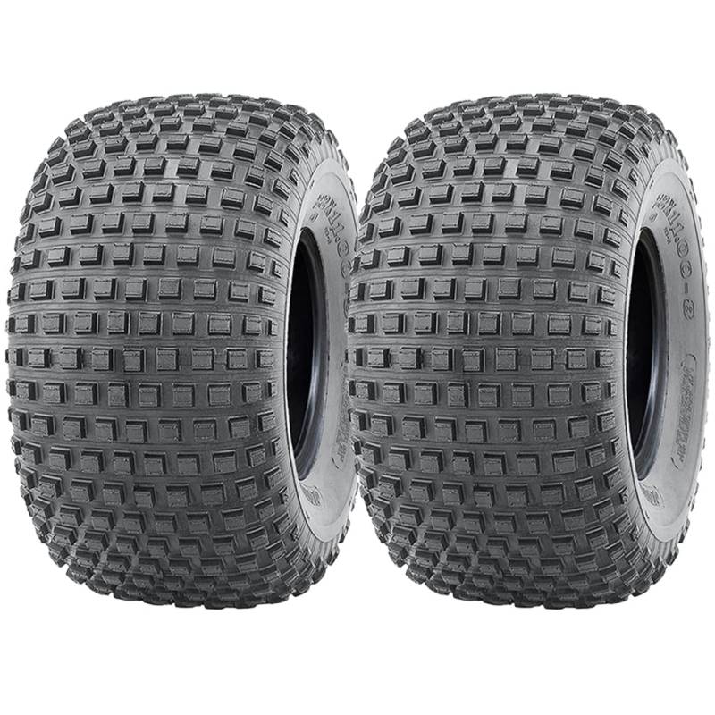 Parnells - 2 Sätze 22x11.00-8 Tubeless Quad-Reifen - 4-Lagig Wanda P323a mit Anti-Clog-Muster, Durchmesser 551 mm, 270 mm Breite, Jeweils 306 kg bei 14 psi - für Atv-Quad-Anhänger, Straßenzulassung von Parnells