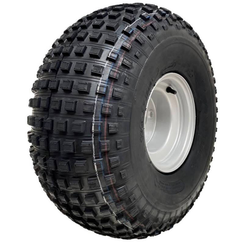 Parnells - 1 Komplettes Rad und Reifen, 22 x 11,00-8 - 4 Bolzen, 100 mm Pcd, 4-Lagig Wanda, Durchmesser 538 mm, 270 mm Breite, 154 kg - für Rasenmäher, Atv-Quad-Anhänger, Buggys, Karts, Off-Road von Parnells