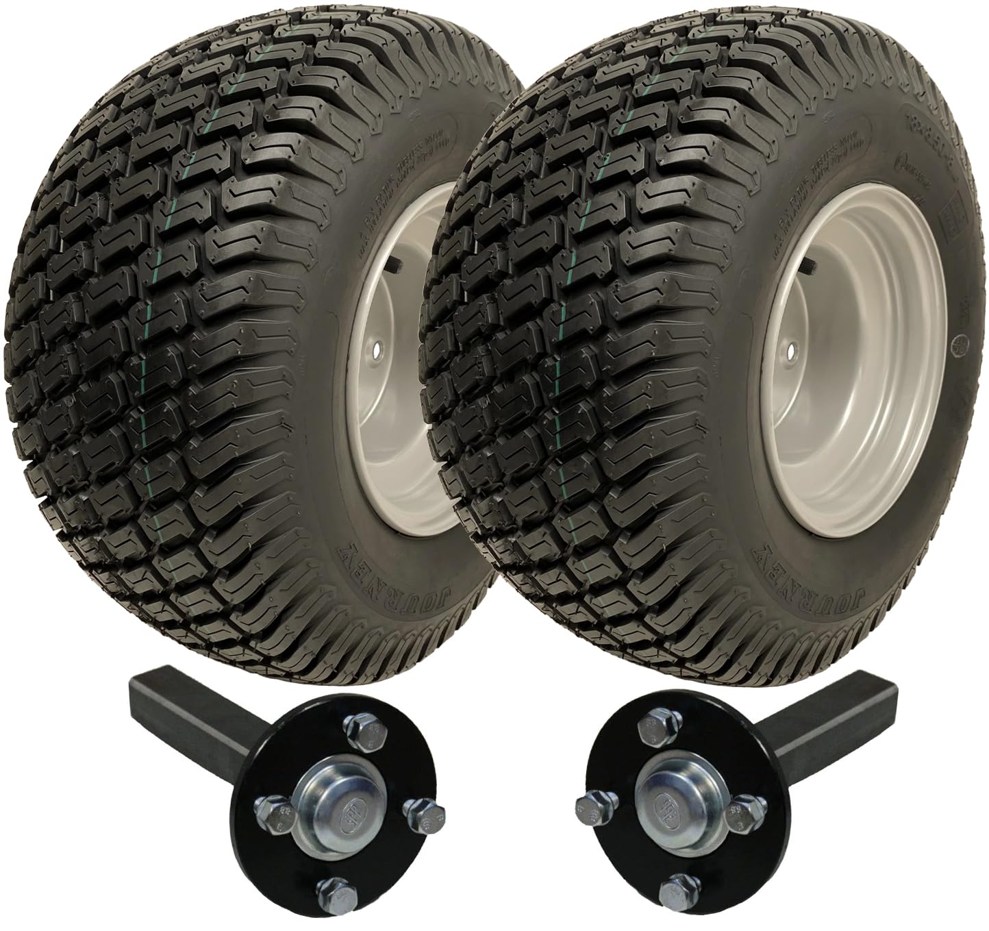 Parnells - Atv-Anhänger-Set, 2 Stück 18 x 8,50-8 Räder + 2 Stück 4 x M12 100 mm Pcd-Nabe und 35 mm x 35 mm Achsschenkel, 4-Lagiges Wanda P332, 750 kg, 455 mm Höhe, 210 mm Breite von Parnells