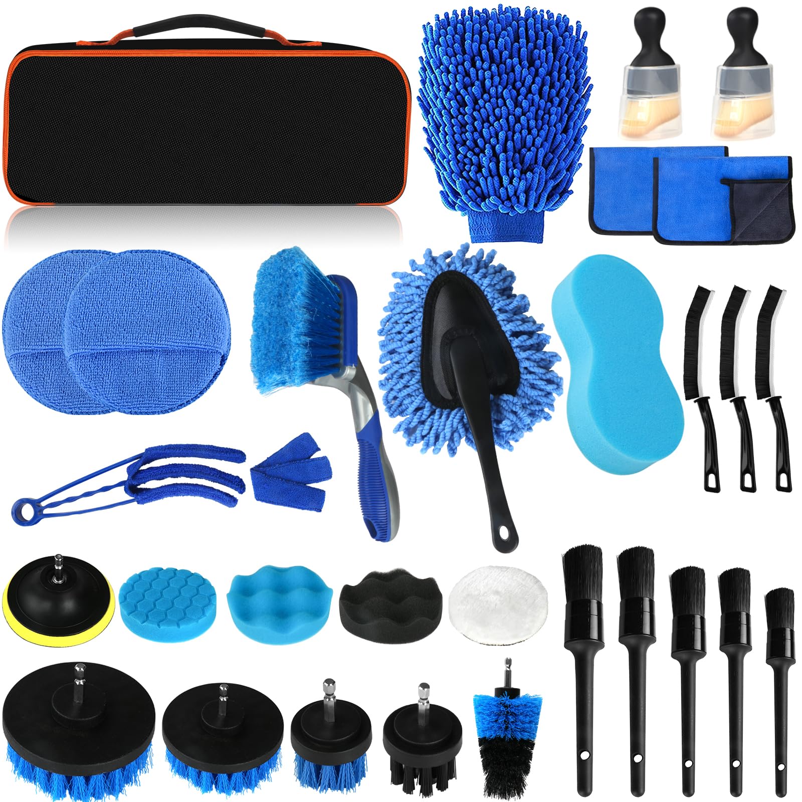 Auto Reinigungsset, 31 Stück Autopflege Set, Auto Detailing Pinsel Auto Waschanlage Set, Staubentfernungsbürste für Auto Innen und Außen, Lüftungsschlitz, Armaturenbrett, Motor, Räder, von Parner