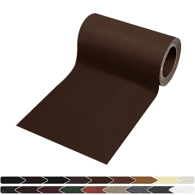 Leder Patch Kit Selbstklebende Lederflicken,20x160cm Kunstleder Selbstklebend, Leder Reparatur Set für Sofa Möbel Bürostuhl Handtaschen Jacken(Dunkel Braun) von Parti