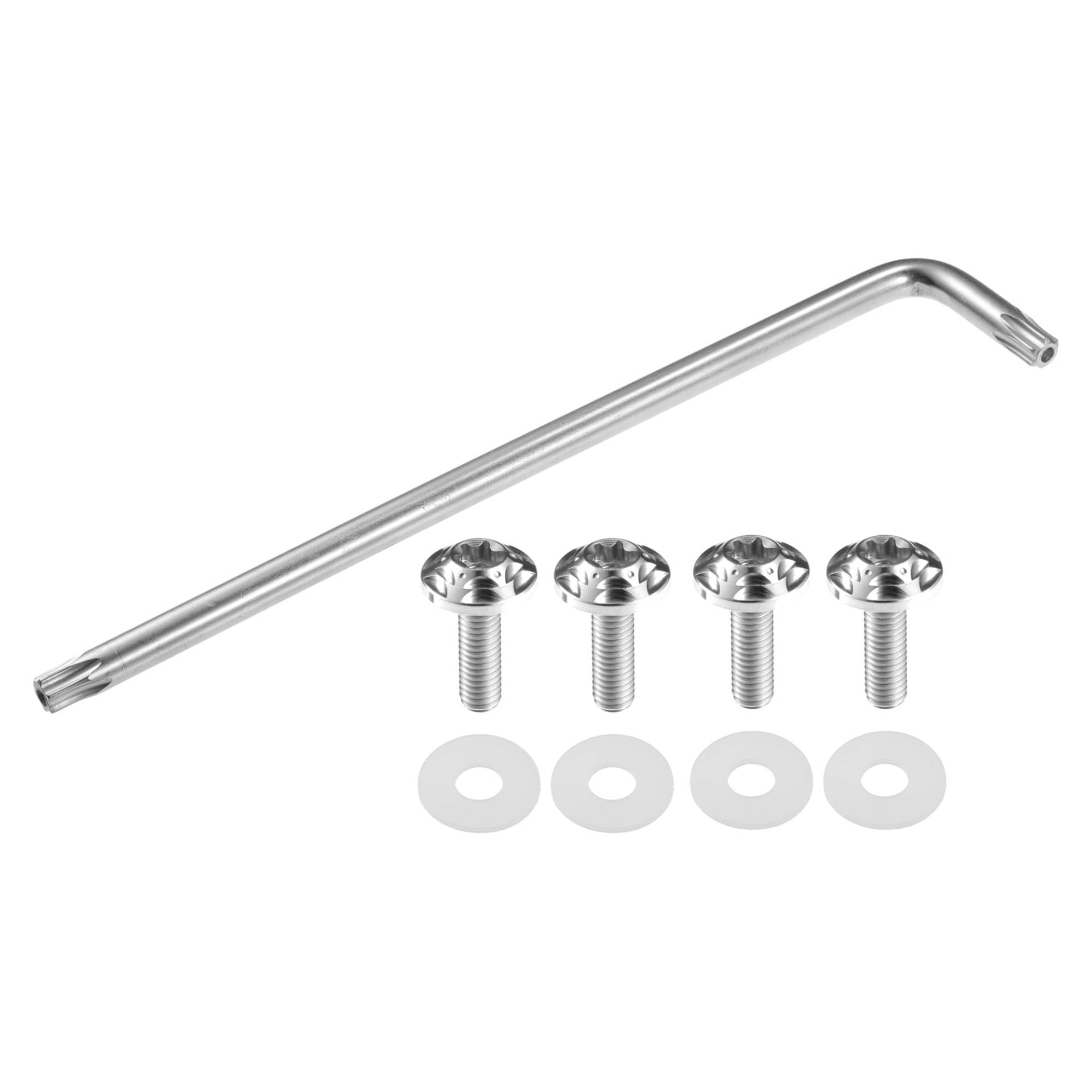 Partuto 1 Satz 1/4" M6 Universal Diebstahlsicherung Kennzeichen Schrauben - Auto Sicherheitsbolzen Befestigungselemente mit 4 Silikon-Unterlegscheiben - Titanlegierung Titanfarbe von Partuto