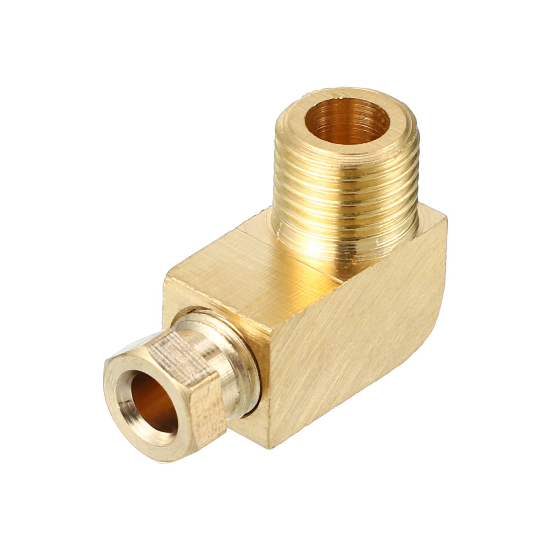 Partuto 1 Stück M10x1 Universal 90 Grad Winkel Messingverschraubung - Autoanschlussadapter für 4mm - Messing Goldfarben von Partuto