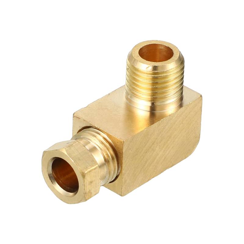 Partuto 1 Stück M10x1 Universal 90 Grad Winkel Messingverschraubung - Autoanschlussadapter für 6mm - Messing Goldfarben von Partuto