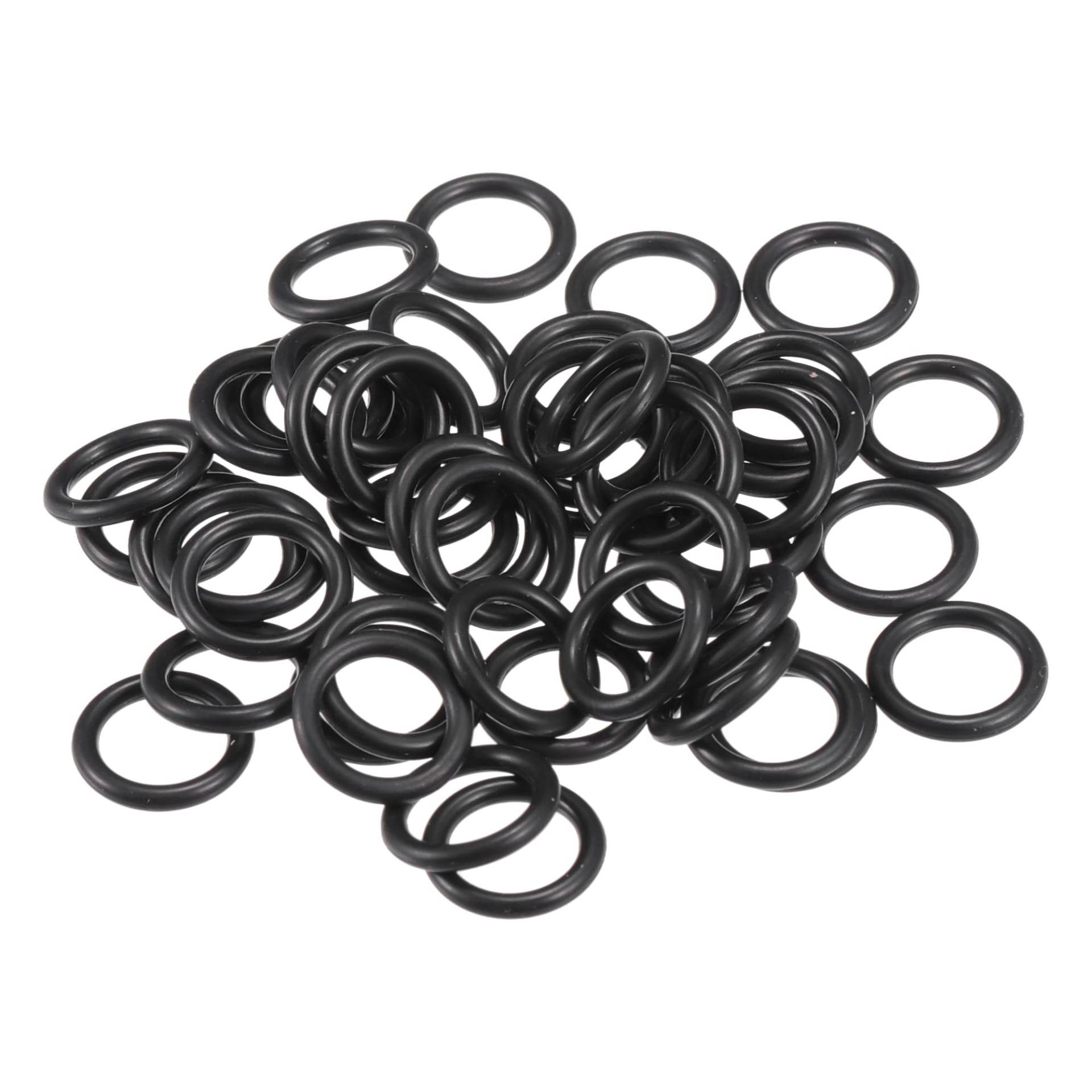 Partuto 50 Stück 7mm ID x 1,5mm CS Universal Auto O-Ring Dichtung - Auto - Wasserhahn Reparatur LKW SUV Anhänger Rohr Abdichtung Wasserdicht - NBR Gummi Schwarz von Partuto