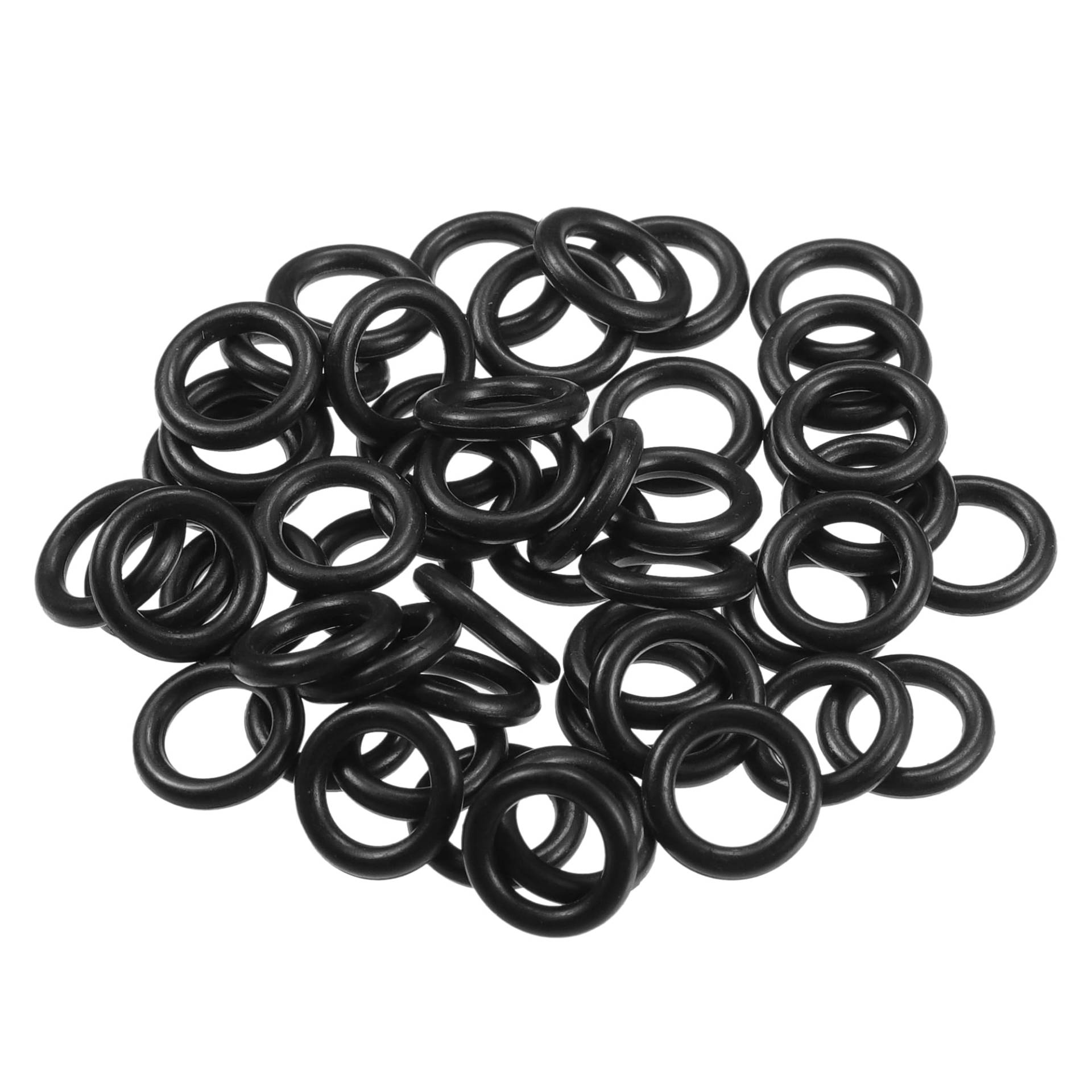 Partuto 50 Stück 7mm ID x 2mm CS Universal Auto O-Ring Dichtung - Auto - Wasserhahn Reparatur LKW SUV Anhänger Rohr Abdichtung Wasserdicht - NBR Gummi Schwarz von Partuto