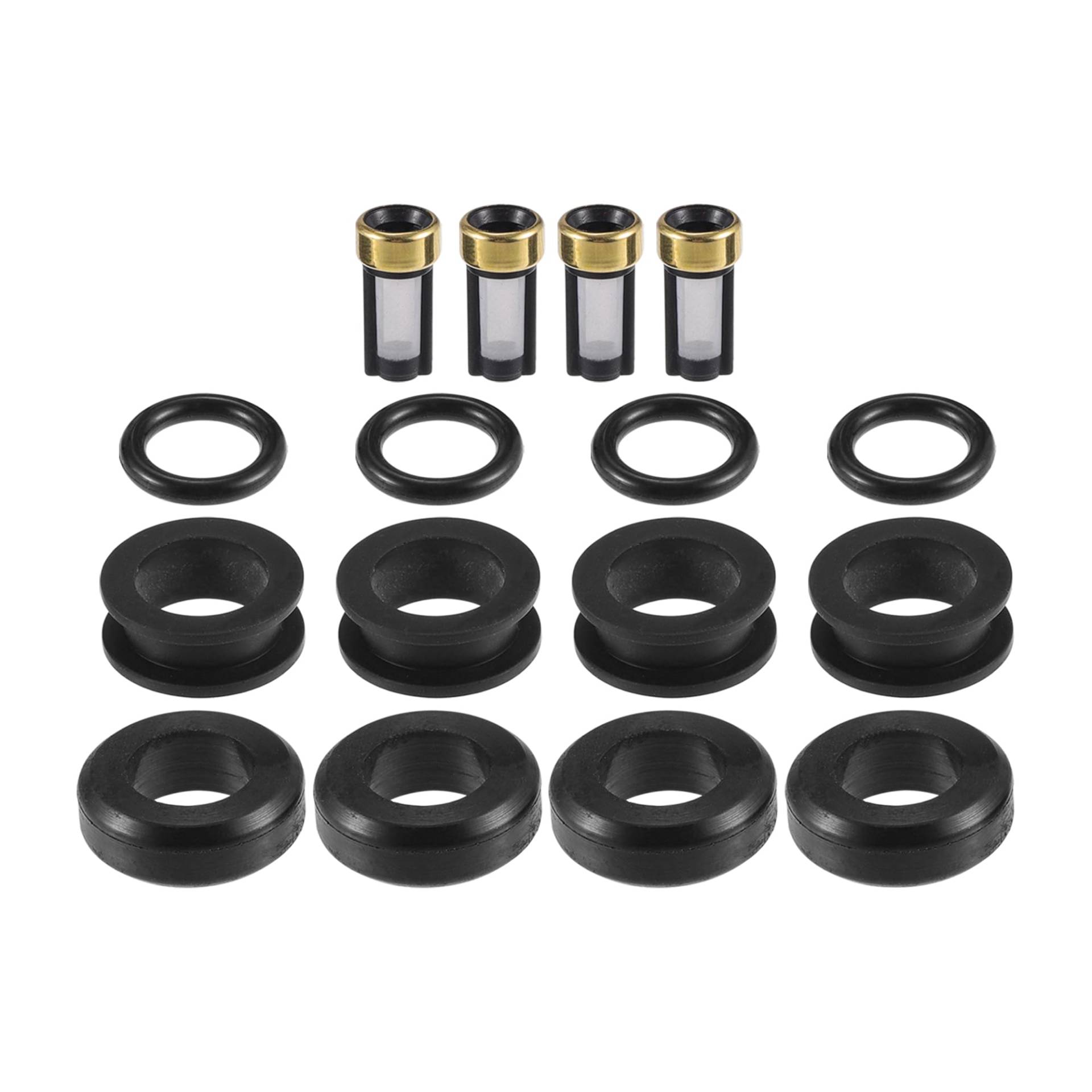 Partuto Kraftstoffeinspritzdüsen-Dichtungs-O-Ring - Auto O-Ring Reparatur-Set - für Subaru WRX 2002 NBR Gummi Schwarz - 4 Sets von Partuto