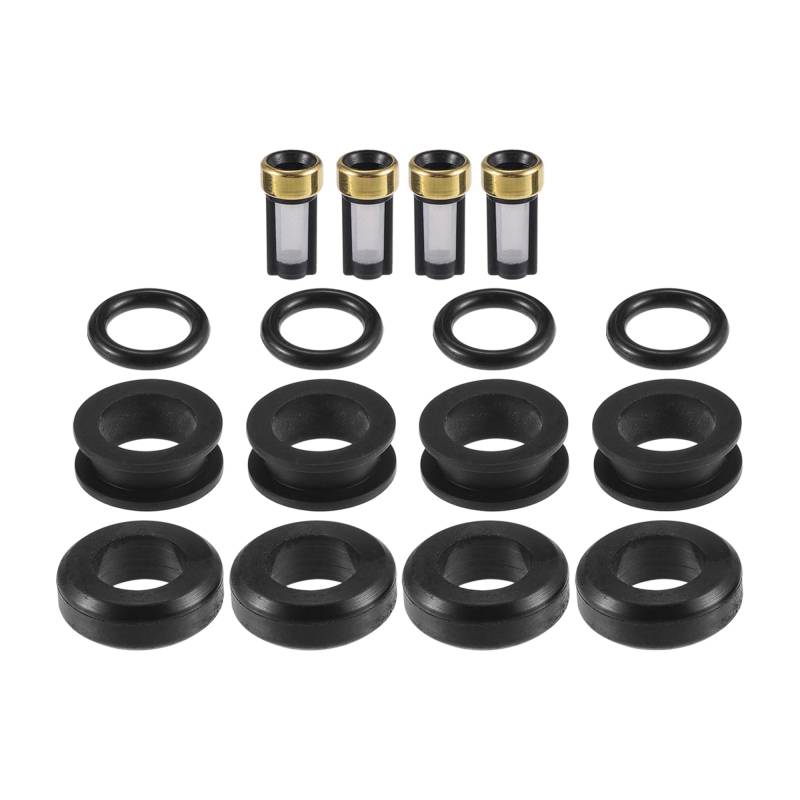 Partuto Kraftstoffeinspritzdüsen-Dichtungs-O-Ring - Auto O-Ring Reparatur-Set - für Subaru WRX 2002 NBR Gummi Schwarz - 4 Sets von Partuto