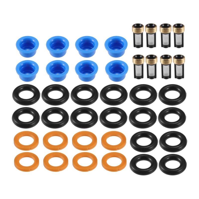 Partuto Kraftstoffeinspritzdüsen-Dichtungs-O-Ring - Auto O-Ring Reparaturset - für Ford F-150 4.6L 1985-1996 NBR Gummi Schwarz - 8 Sets von Partuto