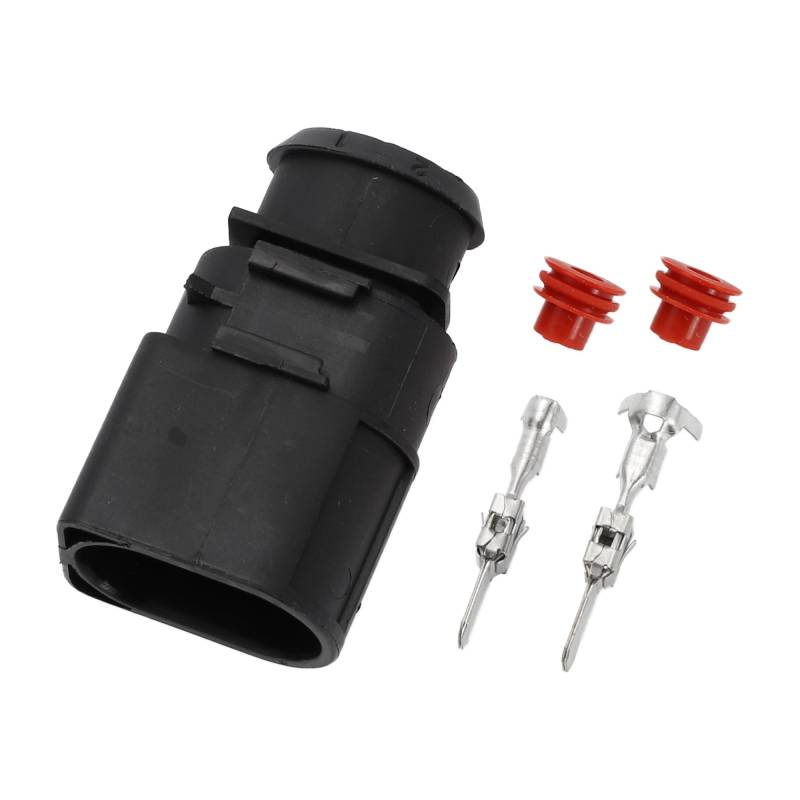 Partuto Kraftstoffeinspritzdüsenstecker Stecker Nr. 1J0973852 Innenmännlicher Drahtanschlussstecker für Volkswagen Kunststoff Schwarz Wasserdicht von Partuto