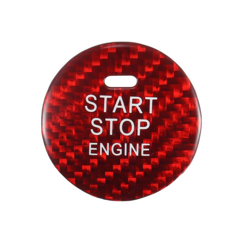 Partuto Motor Start Stop Knopf Abdeckung, Front Zündstarter Schalter Aufkleber für Mazda 3 Rot, 1 Stück von Partuto