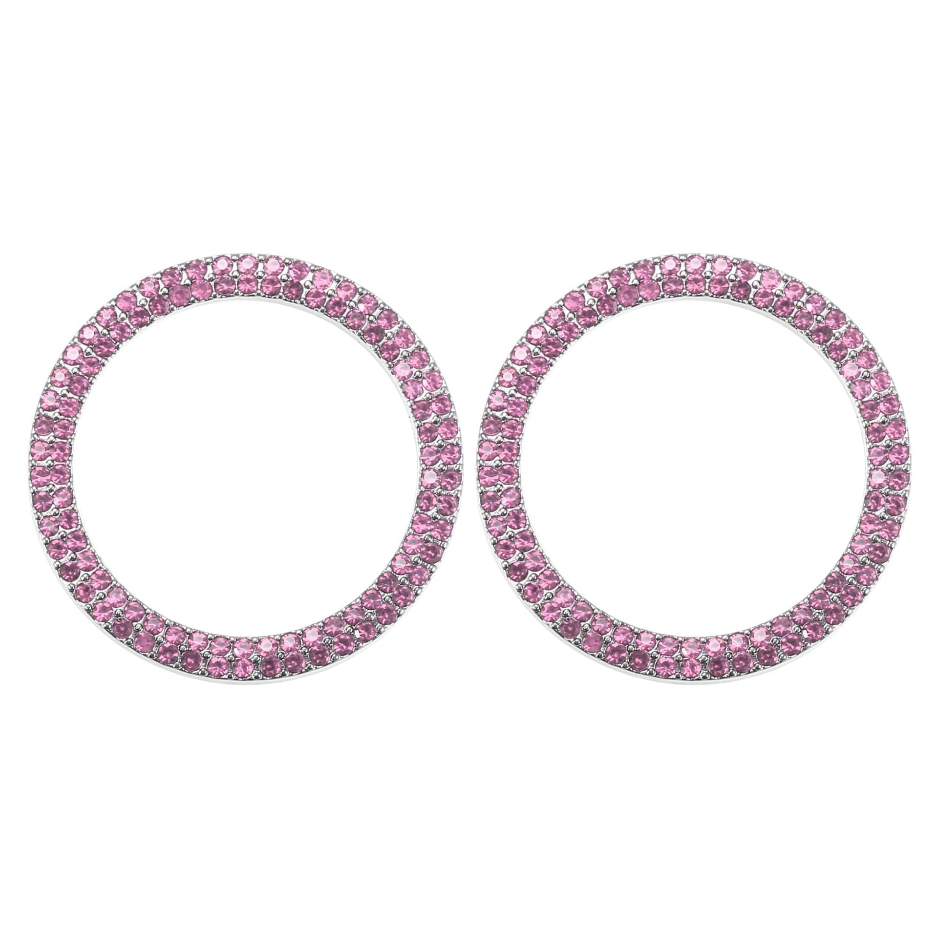 Partuto Universaler Bling Auto Motor Start Stop Knopf Abdeckung, Ein-Klick Startknopf Ring Aufkleber Faux Kristall Strass Zündknopf Verzierung Pink, 2 Stück von Partuto