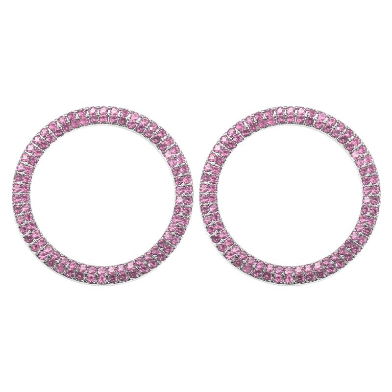 Partuto Universaler Bling Auto Motor Start Stop Knopf Abdeckung, Ein-Klick Startknopf Ring Aufkleber Faux Kristall Strass Zündknopf Verzierung Pink, 2 Stück von Partuto