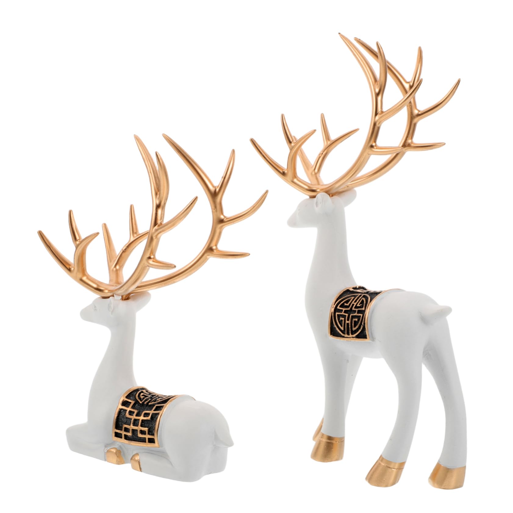 PartyKindom 1 Paar Hirsch Ornamente Hirsch Tischdekoration Keramik Rentier Dekoration Rentier Modellierornament Kreative Keramik Ornament Handwerk Rentier Statue von PartyKindom