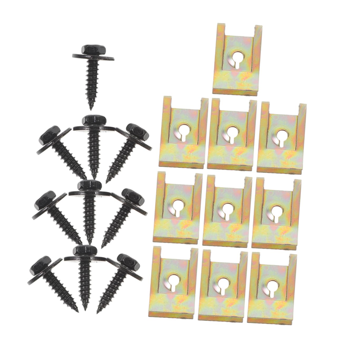 PartyKindom 10 Sets Auto-u-clips Mit Schrauben-sortiment-set, Automobil-u- Und Schrauben-clip, Automobil-u- -schrauben-clip Für Auto-armaturenbrett-türverkleidung von PartyKindom