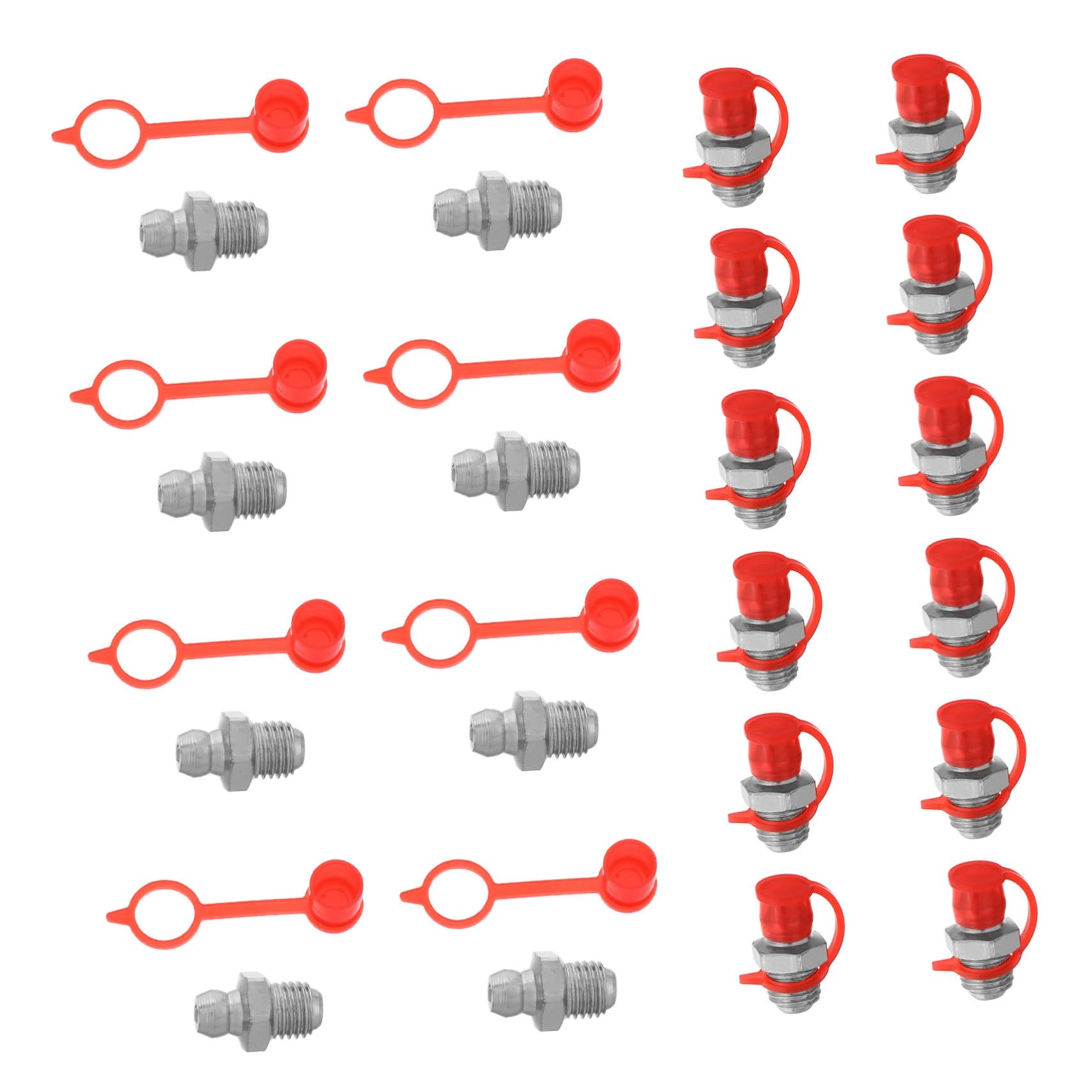 PartyKindom 20 Sätze Buttermund Zubehör Schmierwerkzeug Fettadapter Schmierstoffe Pistolendüsenfett Schmiernippel für Bagger Kfz- Schmiernippelkappe Fettwechselarmatur Eisen von PartyKindom
