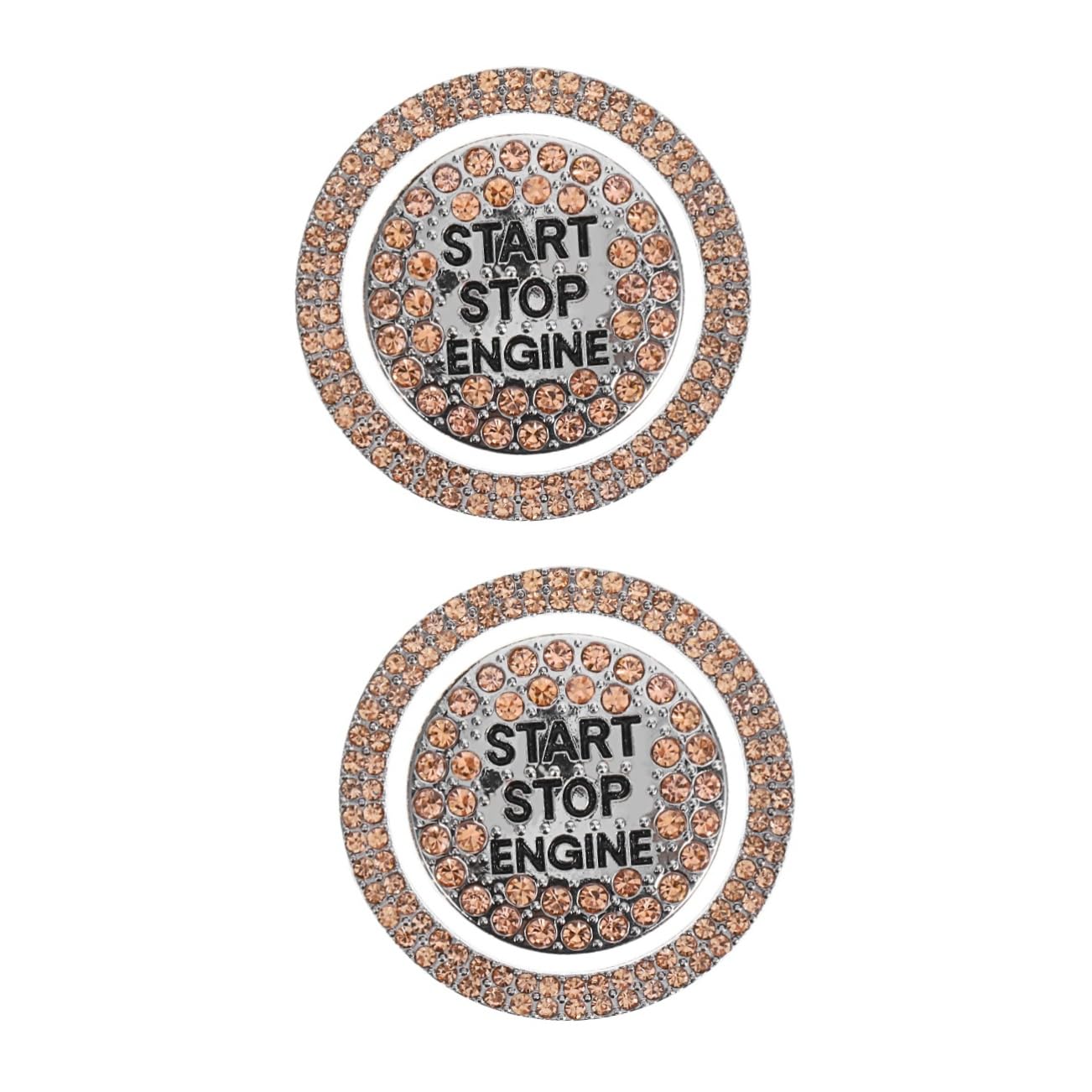 PartyKindom 2st Auto-zündschutzaufkleber Auto-bling-accessoires Im Innenraum Startknopfabdeckung Auto Motorring Motor-startknopf-abdeckung Bling Autozubehör Für Frauen Strass Orange von PartyKindom