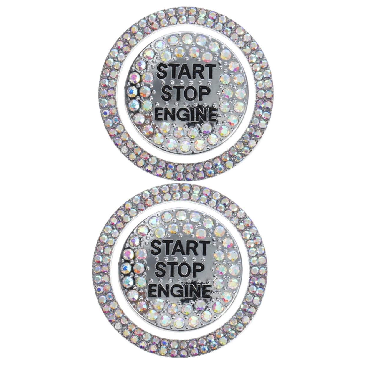 PartyKindom 2st Auto-zündschutzaufkleber Auto-bling-ring Autoschlüssel Zündstarter Bling Druckknopf-startabdeckung Autozubehör Bling Drücken, Um Knopfabdeckung Zu Starten Colorful Strass von PartyKindom