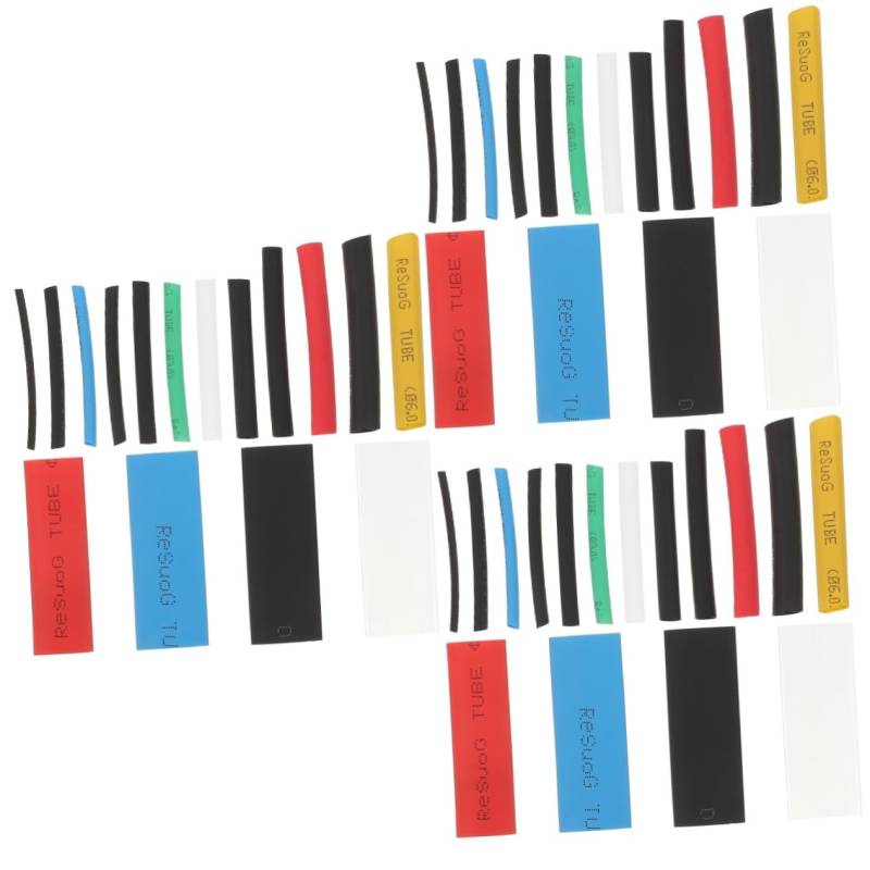 PartyKindom 3 Sätze Schrumpf Rohr Set Leitung Schläuche Kabel Schrumpfdrahtverbinder Hitze Heat Shrink Tubing Heat Shrink Tube Isolierrohr Drahtwicklung Kunststoffschlauch Pvc 580 Stück * 3 von PartyKindom